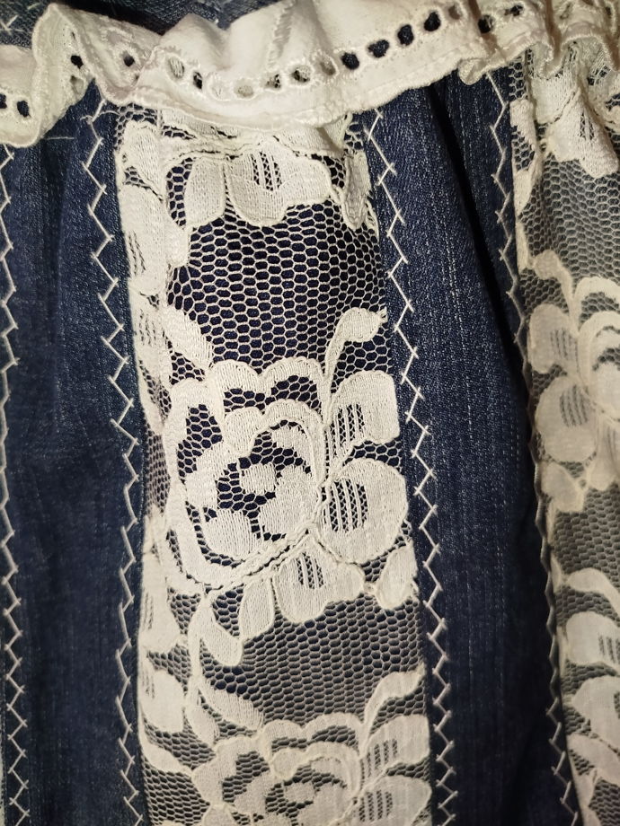 Сумка из переработанной джинсы на кулиске