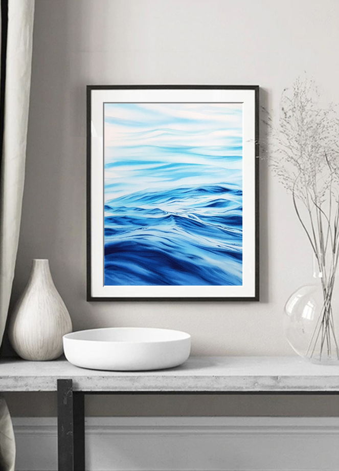 Печатный постер с авторской акварельной картины "Волны"