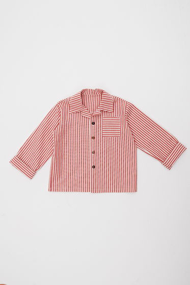 Рубашка детской хлопковой пижамы Red Stripe