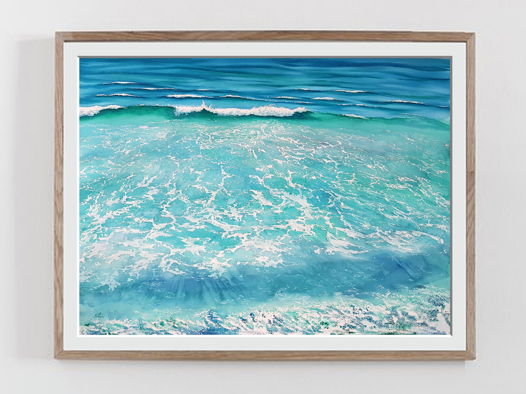 Акварельная картина "Тропический прилив" (75 х 55 см)