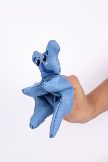 Кукла перчатка  «Пальцеши» Слон, Лен, 21 см.