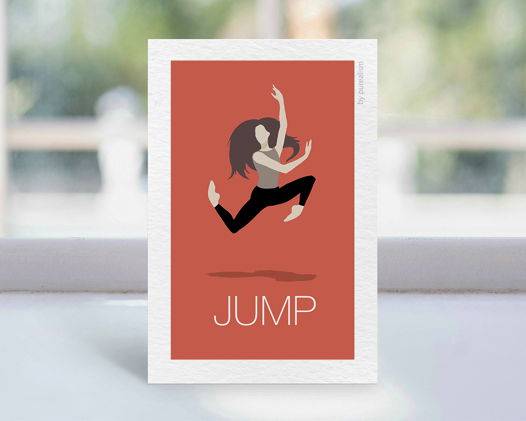 Дизайнерская открытка "Танец: красный балет" формата 10х15см