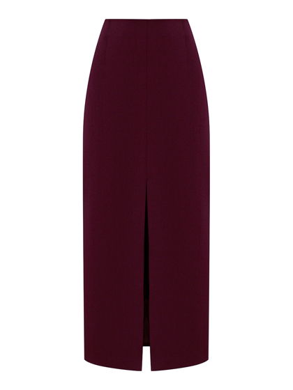 Юбка узкая макси с разрезом, бордовый