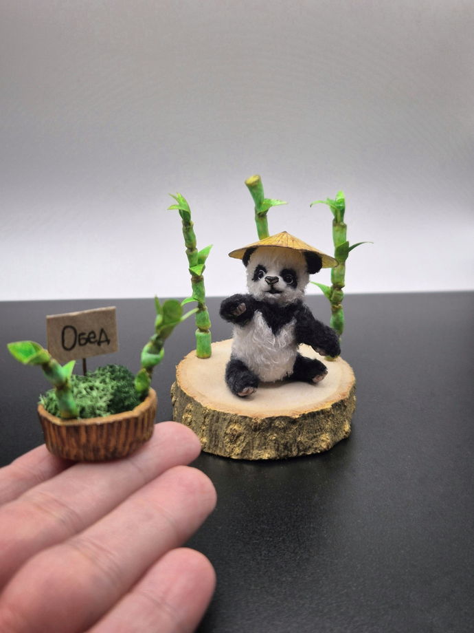 Вязаный малыш панда Сяо Пандюша Дзинь