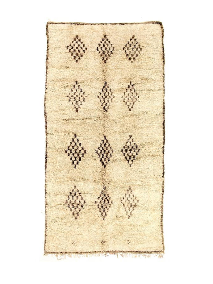 Марокканский винтажный ковёр из шерсти Beni Ourain 400х205 см