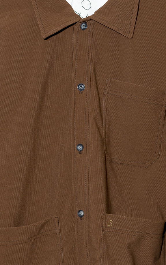 Темно-Коричневая Рубашка с Длинным Рукавом/Brown Corduroy Long Sleeve Shirt