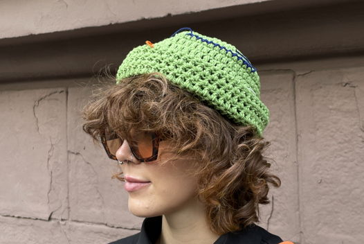 Шапка докер вязаная ТРАВА