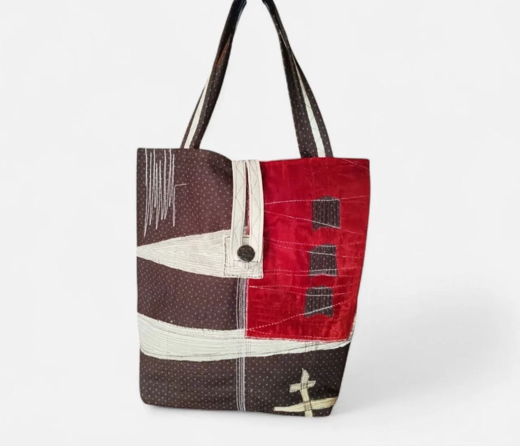 Сумка шоппер из переработанного денима ручной работы, авторская