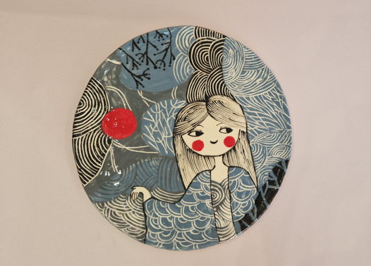 Тарелка керамическая, коллекция "Маленькие женщины", 25 см