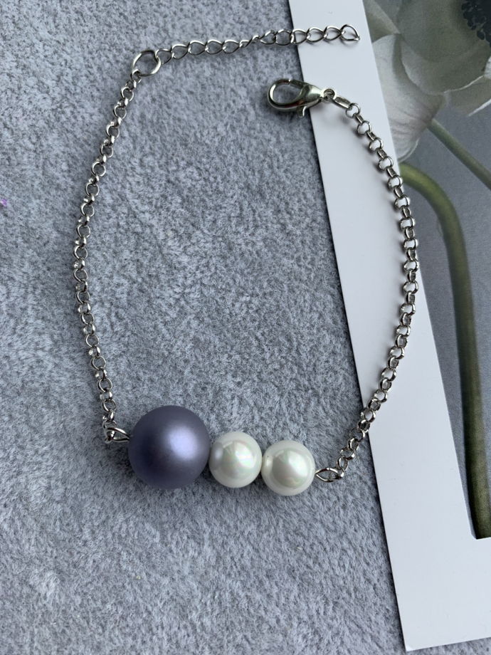 Браслет с жемчугом Майорка «Сирень»