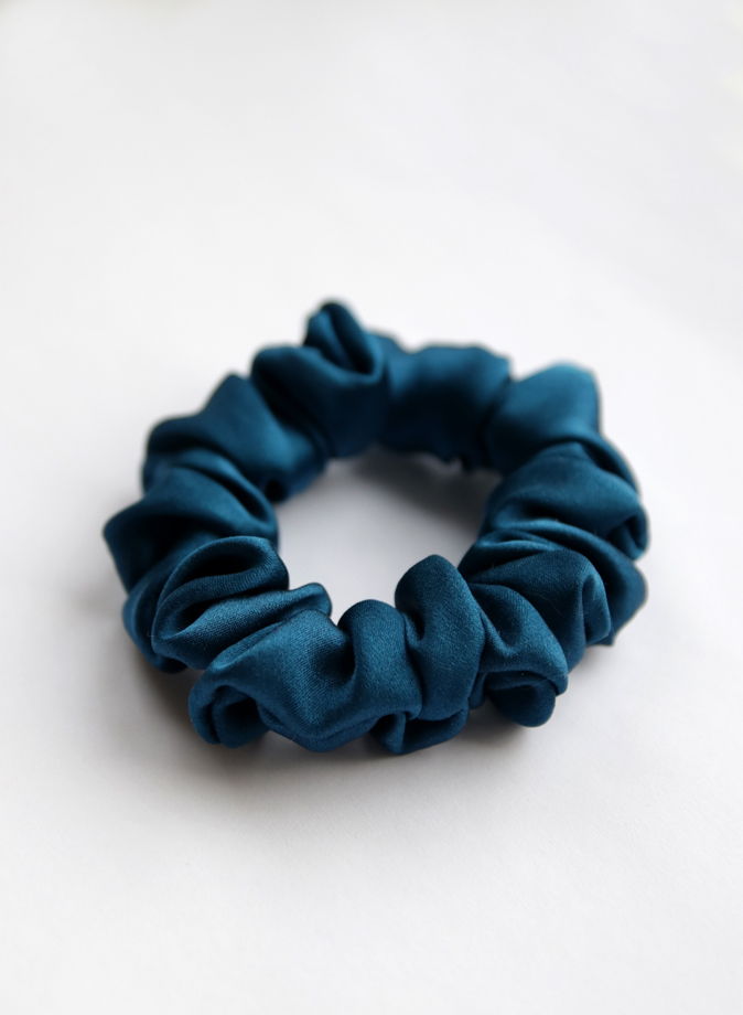 Голубые шёлковые резинки для волос 100% шёлк 3 шт Подарок на 8 марта