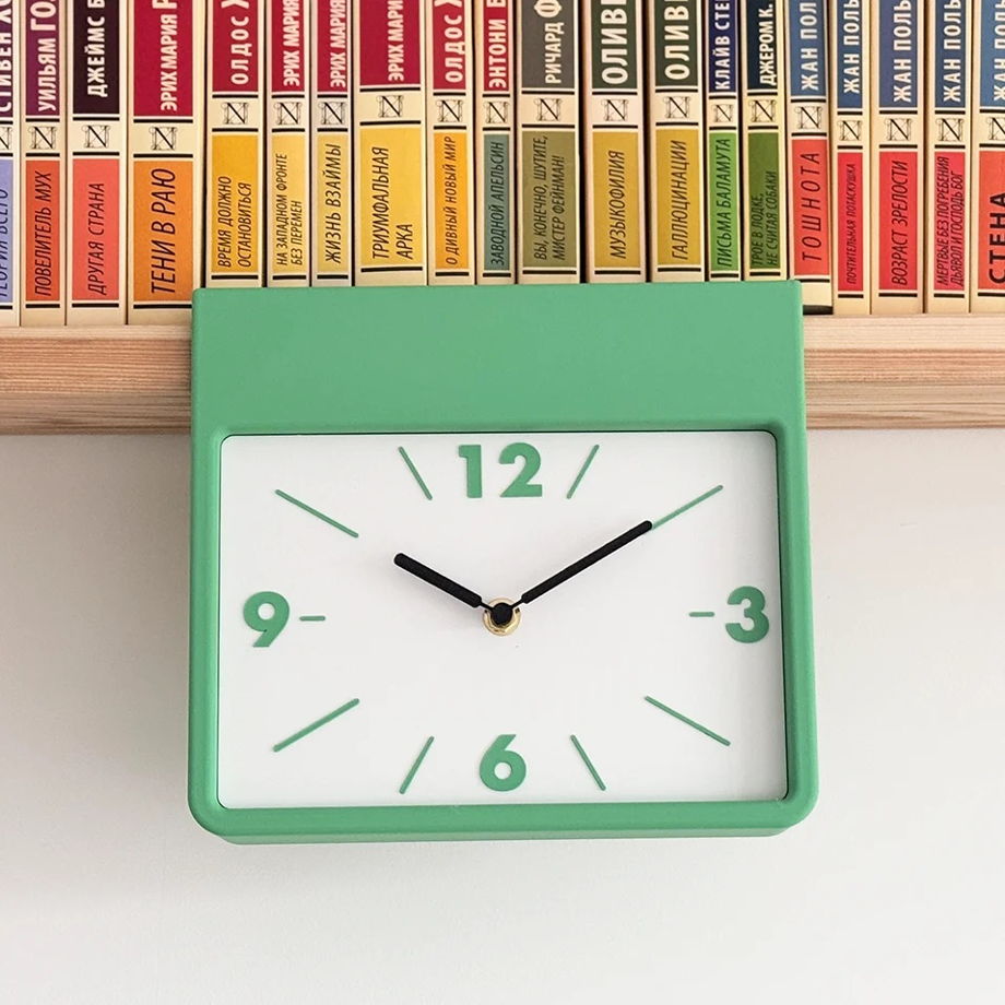 Подвесные часы на полку с магнитами, зеленые