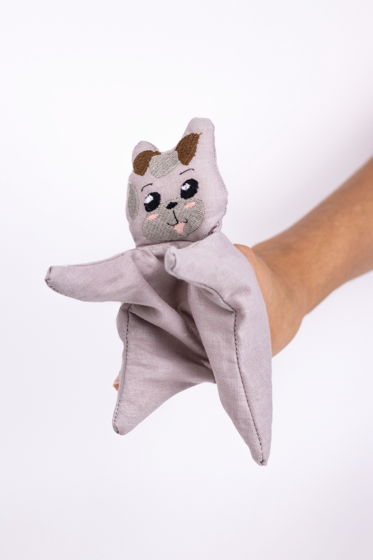 Кукла перчатка «Пальцеши» Собачка, Лен, 21 см.