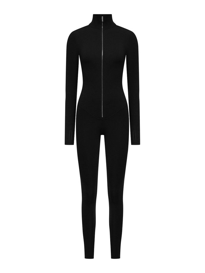 Комбинезон облегающий из вискозы, черный