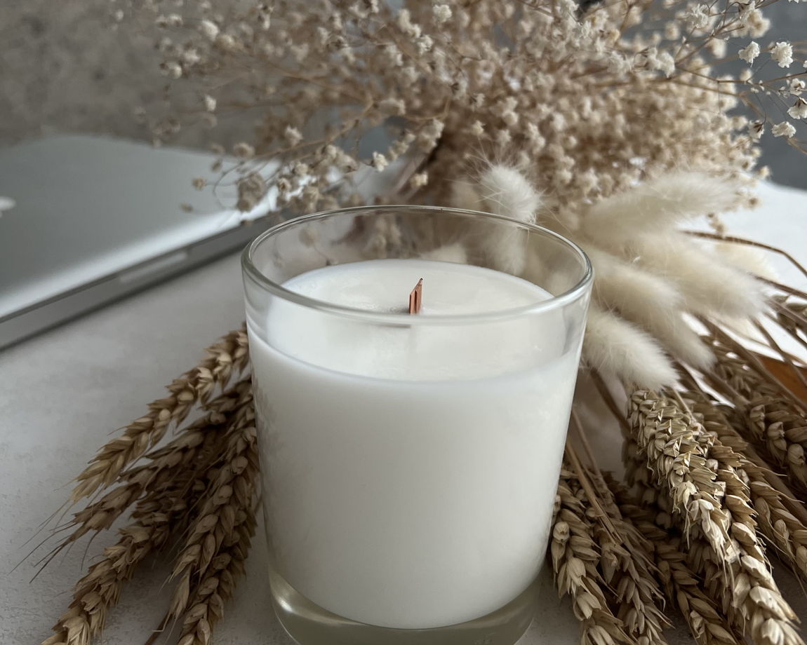 Ароматическая свеча из кокосового воска в стеклянном стакане/ 250мл