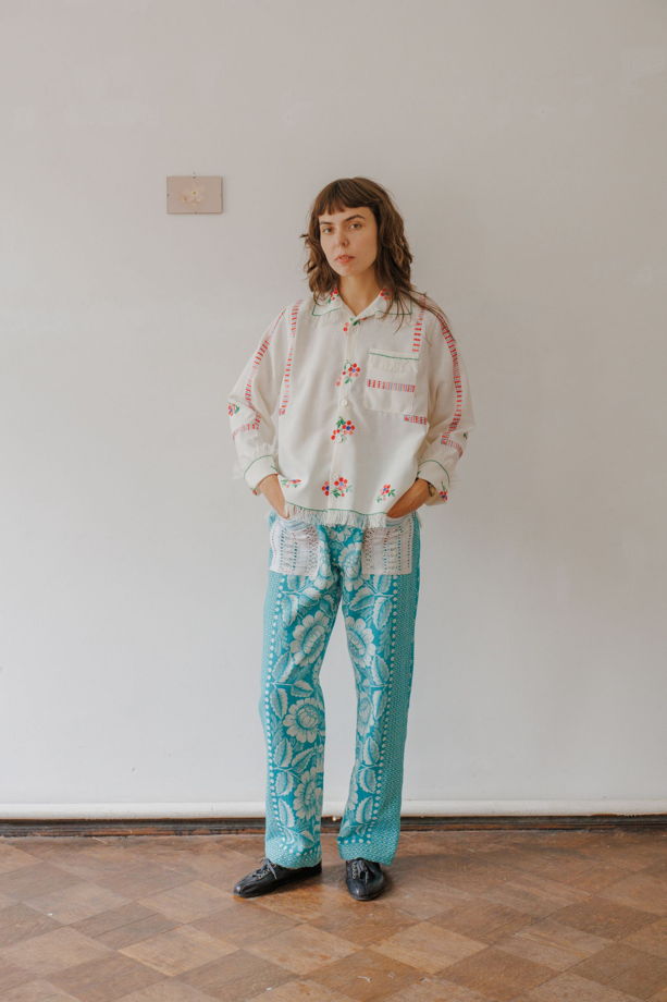 Рубашка с Бахромой на Кокетке/Fringed Yoke Long Sleeve Shirt