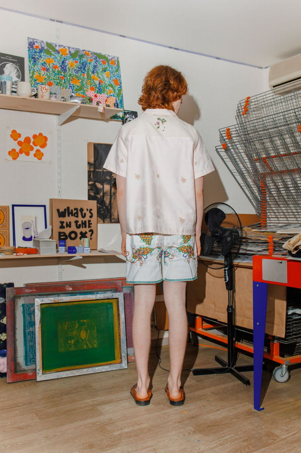 Лимонно Розовая Рубашка/Lemon Pink Short Sleeve Shirt