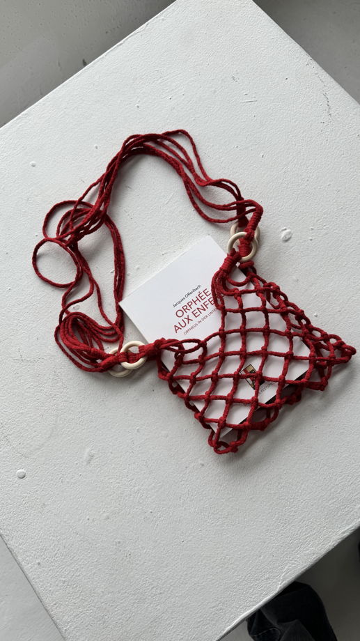 Авоська красная макраме