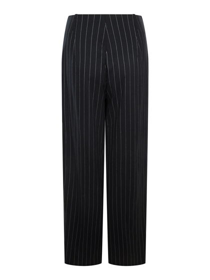 Летние широкие брюки из хлопка в полоску