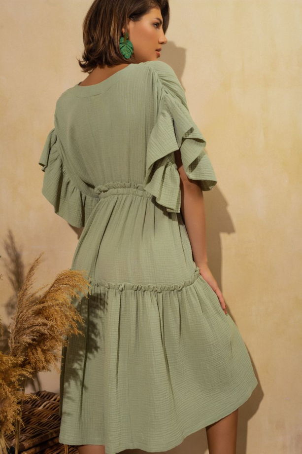 Платье из муслина "Хлоя" оливковое