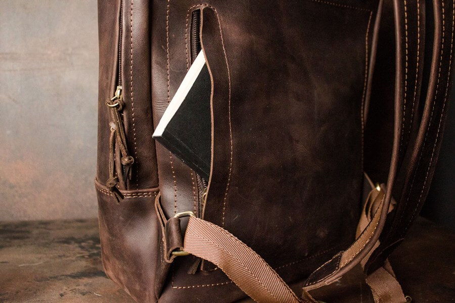Кожаный мужской рюкзак -ДЕРЗКИЙ ОЛИВЕР- с отделом для ноутбука цвет Шоколад