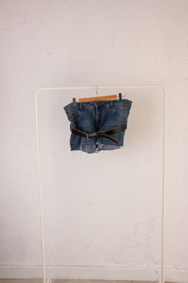 Корсет джинсовый с ремнем в комплекте апсайклинг