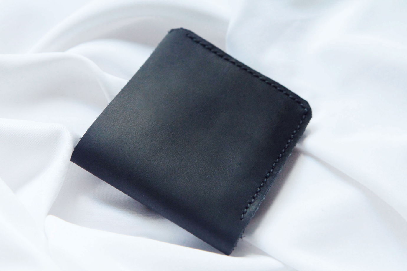 Черный кошелек из мягкой натуральной кожи ручной работы Wild Village
