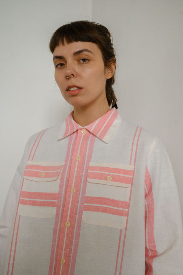Молочно-Розовая Рубашка/Milk-Candy Long Sleeve Shirt