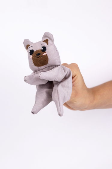 Кукла перчатка  «Пальцеши» Медвежонок, Лен, 21 см.