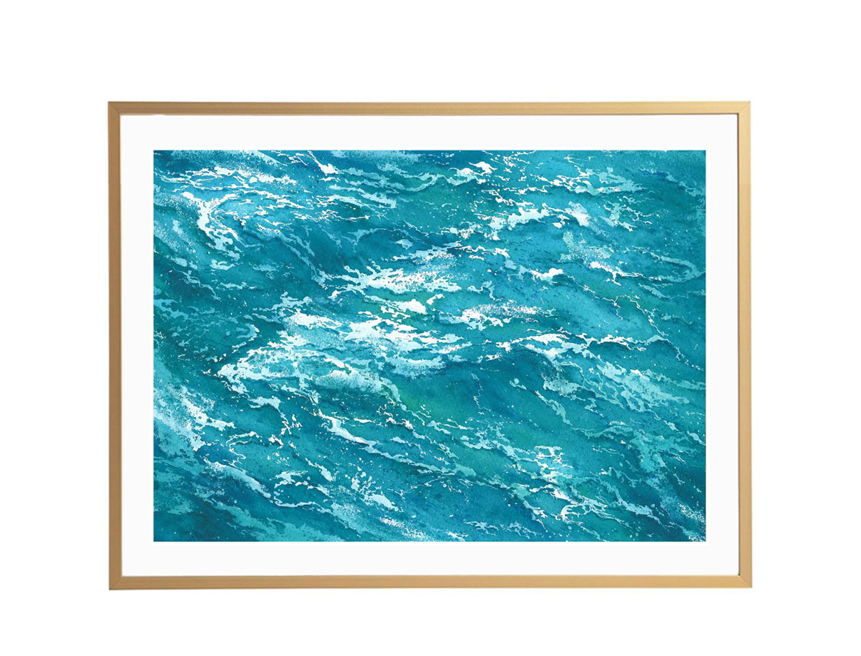 Акварельная картина "Душа океана 4" (29 х 21 см)