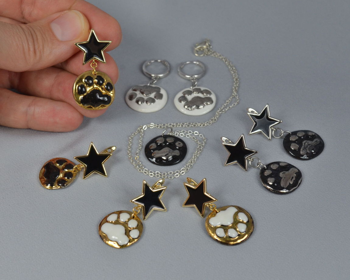 Серьги из фарфора Тигрики (малые)