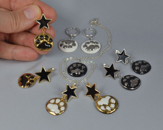 Серьги из фарфора Тигрики (малые)