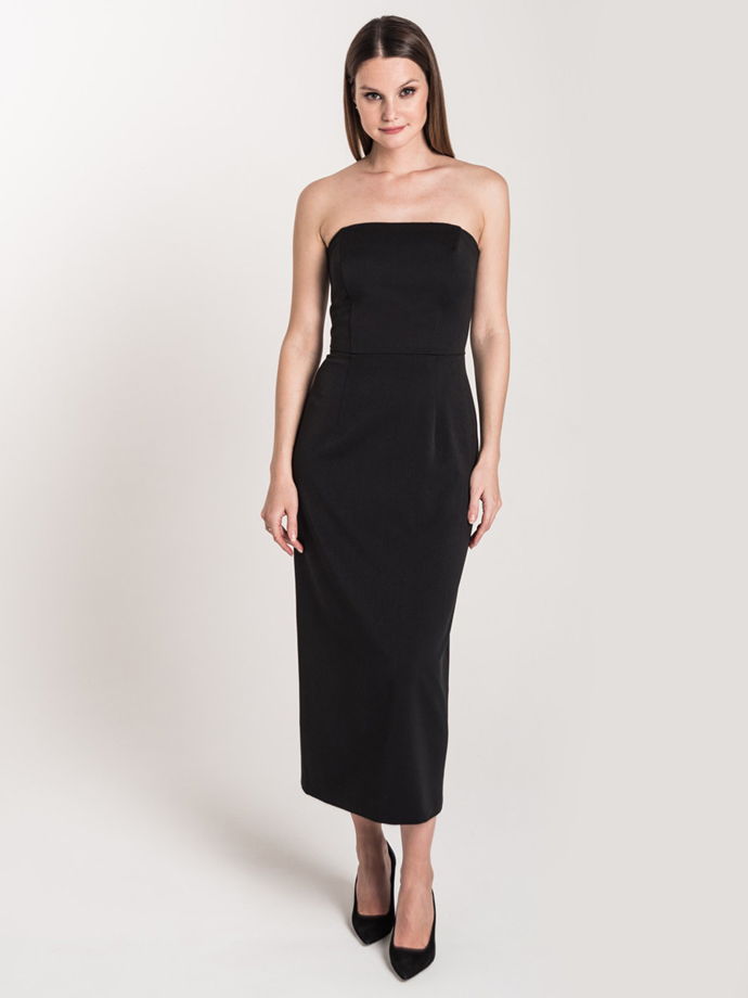 Платье-бандо миди, черный