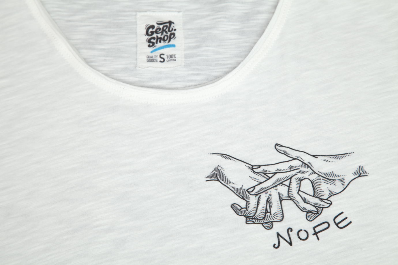 Белая футболка "Nope"