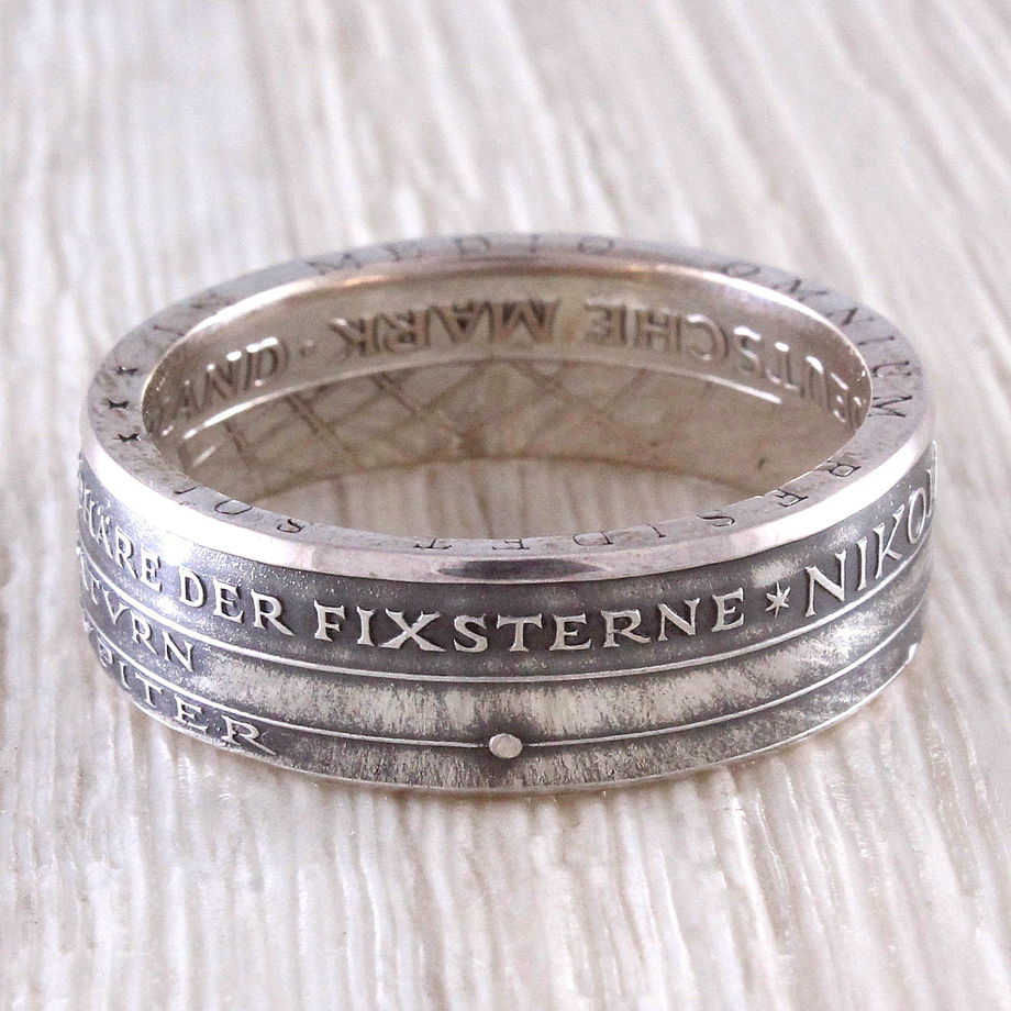 Серебряное кольцо из монеты (Германия) Коперник