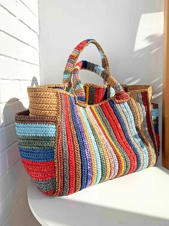 Сумка с карманами Weekender из рафии на заказ