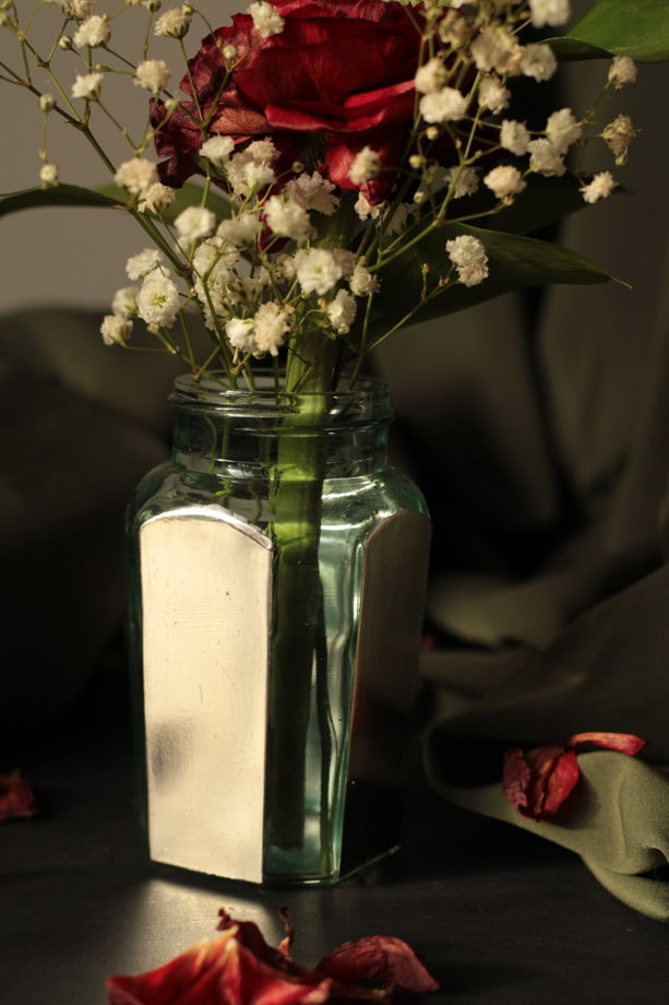 Золоченая ваза из старинной восьмигранной горчичной баночки | Bloom 147