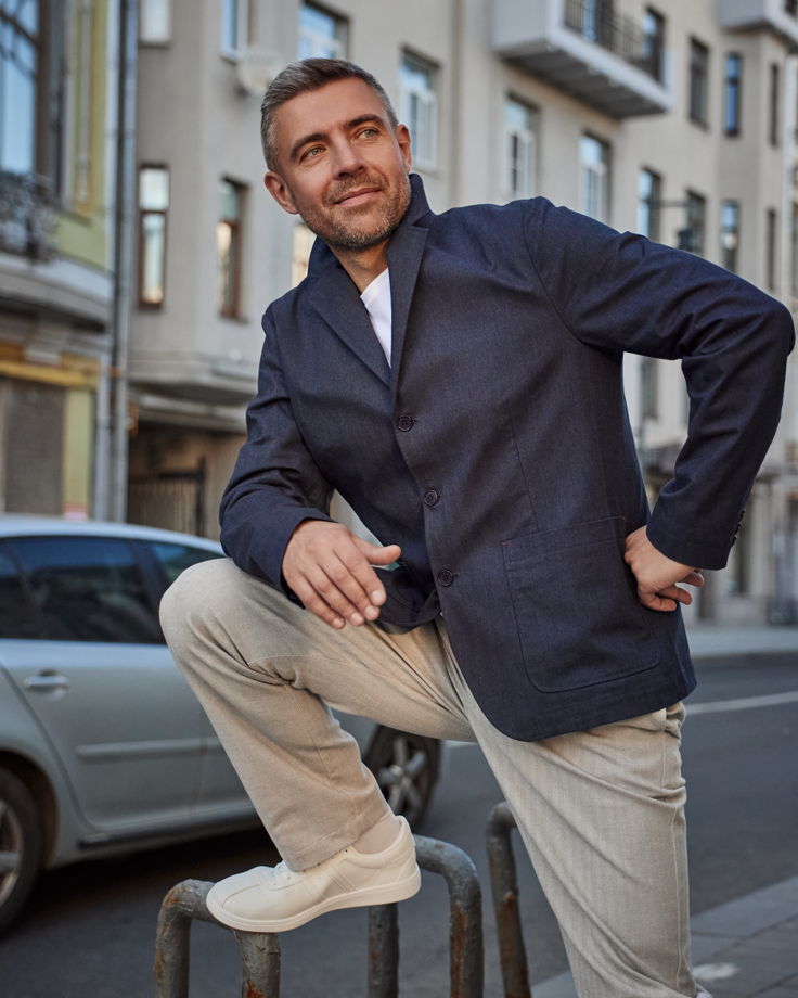 Пиджак мужской, синий.