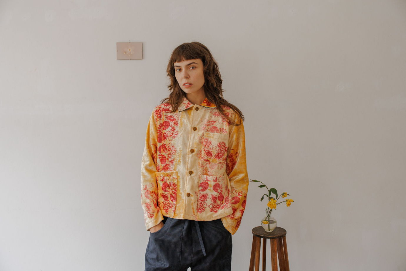 Кремовая Бархатная Куртка/Creme Velvet Jacket