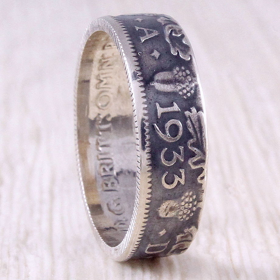 Серебряное кольцо из монеты (Великобритания) 6 пенсов