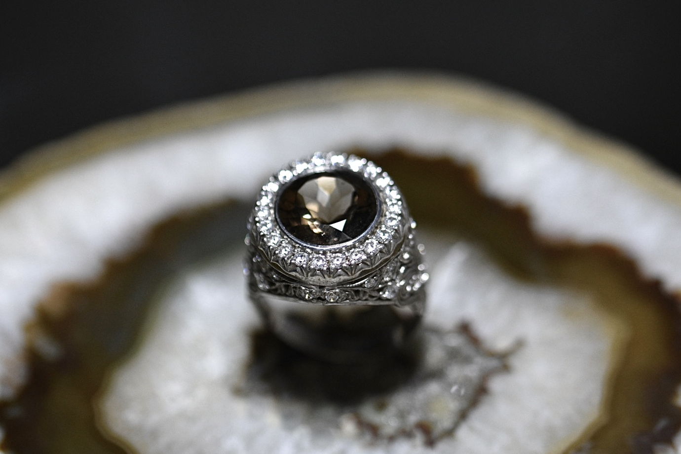 Кольцо «Пелагея» из серебра с раухтопазом