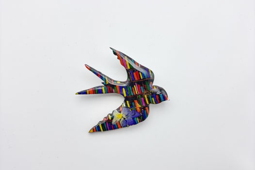 Брошь ручной работы Птица Книги