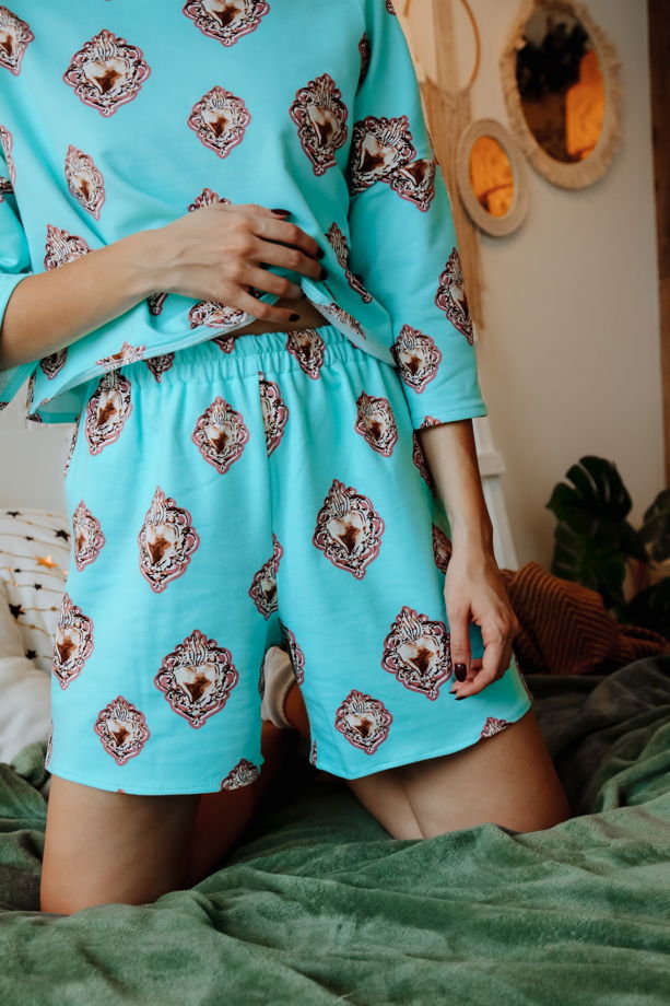 Домашний костюм / пижама с шортами из трикотажа