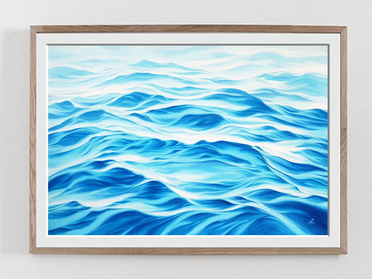 Акварельная картина "Волны" (60 х 40 см)
