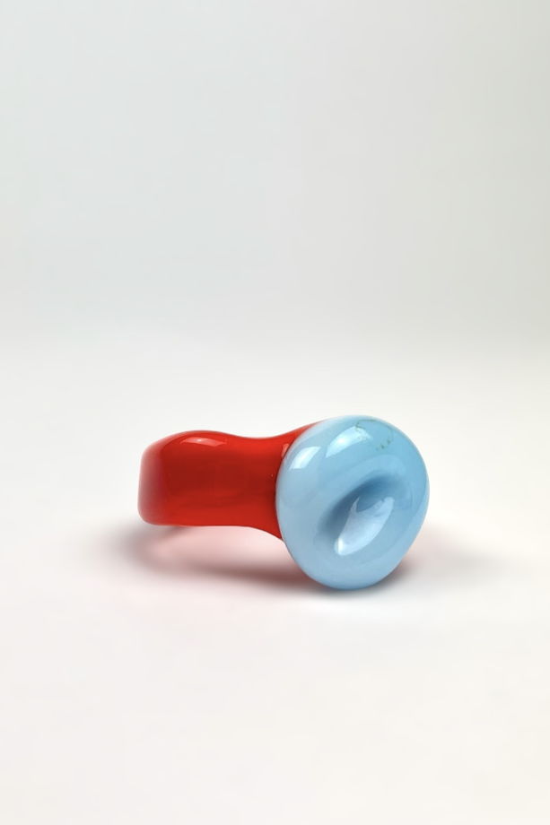 Кольцо из стекла Poppy Red & Cheerful Blue