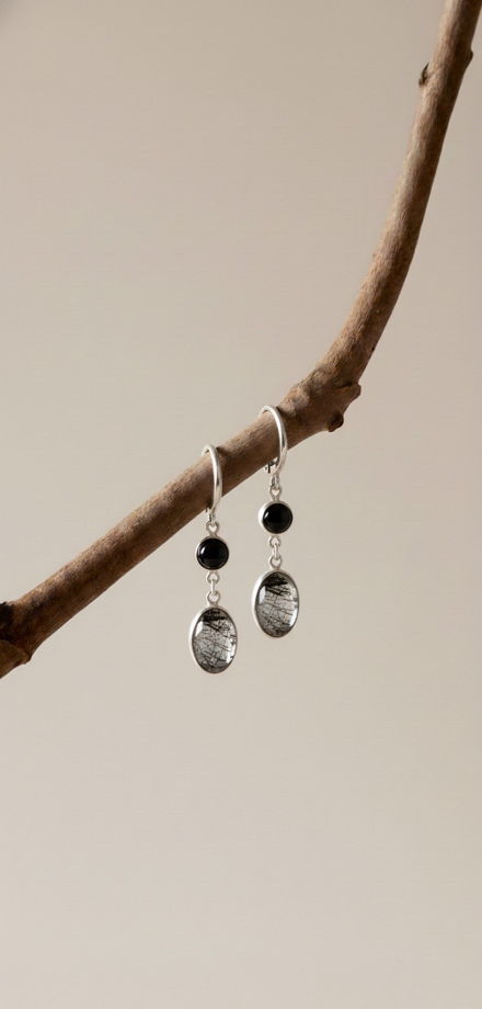 Серьги с природными минералами