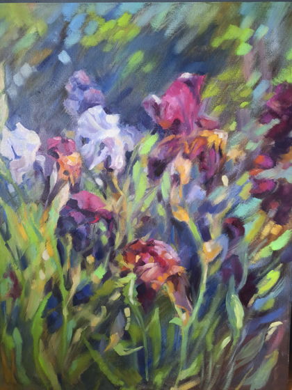 Картина маслом. Ирисы