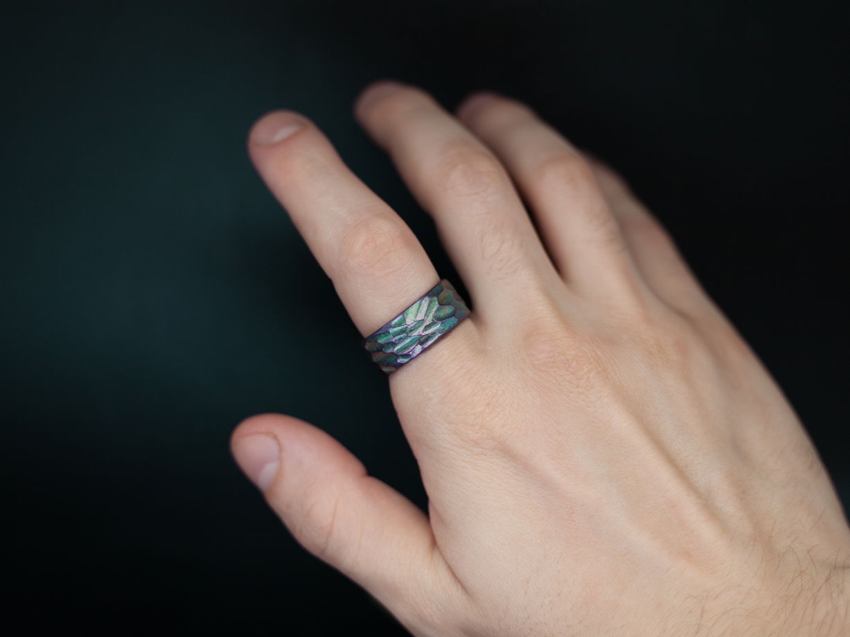 Кольцо из титана "Зёрна"