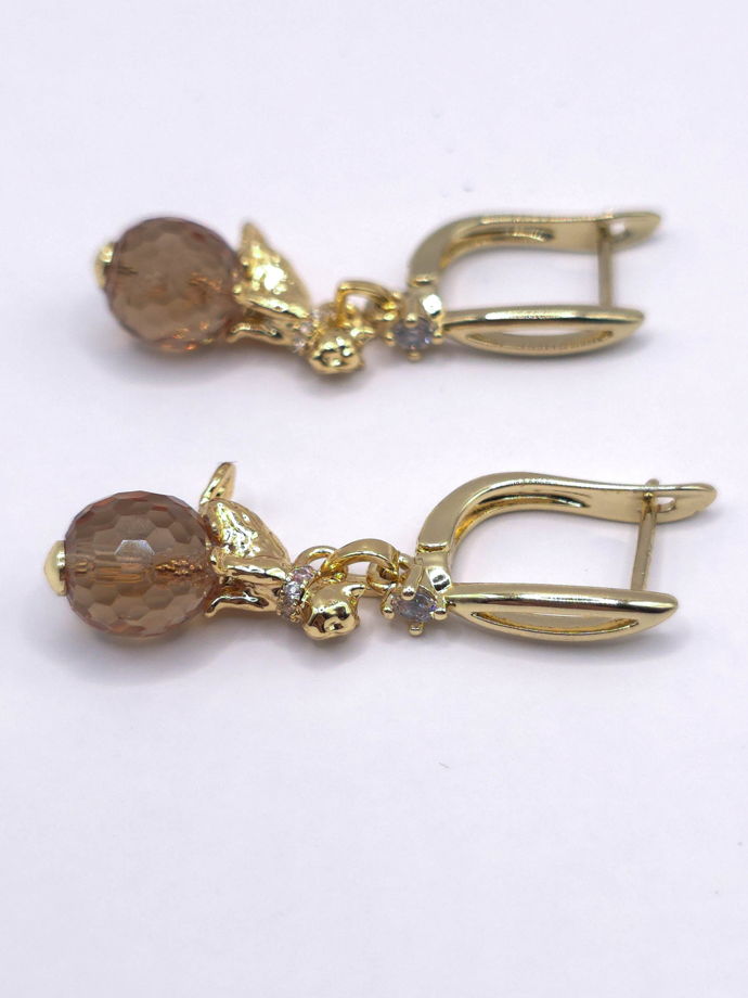 Серьги с кошками, кошачьи серьги, серьги с султанитом