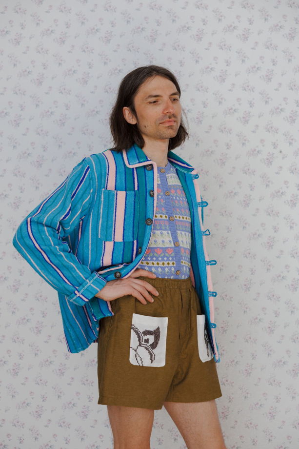 Полосатый Махровый Пиджак/Striped Towel Jacket